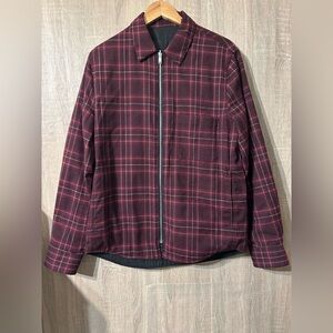 Theory Reversible Zip Shirt Jacket Size Medium Wool Blend